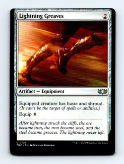 #102 2025 Tarkir: Dragonstorm Commander Lightning Greaves Uncommon MISCUT - Image 1