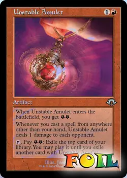 Unstable Amulet (Retro Frame) 0421 MTG Modern Horizons 3 Uncommon NP Foil - Image 1