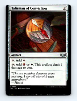 #329 2025 Tarkir: Dragonstorm Commander Talisman of Conviction Uncommon MISCUT - Image 1