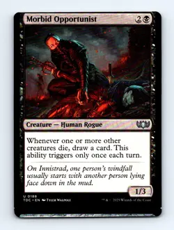 #188 2025 Tarkir: Dragonstorm Commander Morbid Opportunist Uncommon MISCUT - Image 1