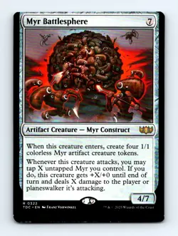 #322 2025 Tarkir: Dragonstorm Commander Myr Battlesphere Rare MISCUT - Image 1