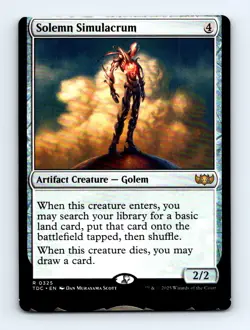#325 2025 Tarkir: Dragonstorm Commander Solemn Simulacrum Rare MISCUT - Image 1