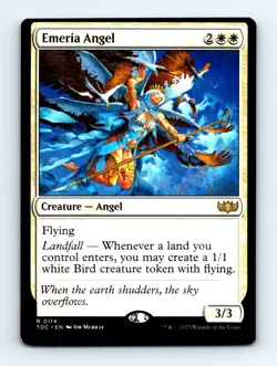 #114 2025 Tarkir: Dragonstorm Commander Emeria Angel Rare MISCUT - Image 1