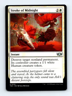 #132 2025 Tarkir: Dragonstorm Commander Stroke of Midnight Uncommon MISCUT - Image 1