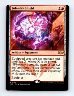 #35 2025 Tarkir: Dragonstorm Commander Infantry Shield Rare MISCUT - Image 1