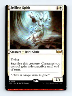 #129 2025 Tarkir: Dragonstorm Commander Selfless Spirit Rare MISCUT - Image 1