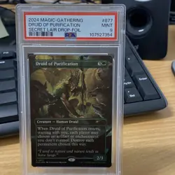 MTG Druid of Purification Rainbow FOIL #877 - Secret Lair Drop Series PSA 9 Mint - Image 1