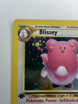 Pokemon TCG Blissey Neo Revelation Holo Rare Card 2/64 1st Edition Damage! - Image 2