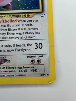Pokemon TCG Blissey Neo Revelation Holo Rare Card 2/64 1st Edition Damage! - Image 5