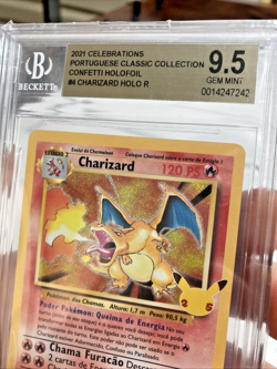 ~PT~ PORTUGUESE BGS 9.5 Charizard Celebrations Classic Coll. 4/102 Pokemon Card - Image 3