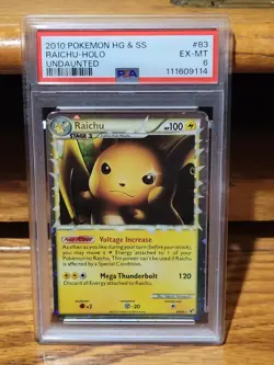 2010 Pokemon Hg & Ss Raichu Holo Undaunted Psa 6 #83 - Image 1
