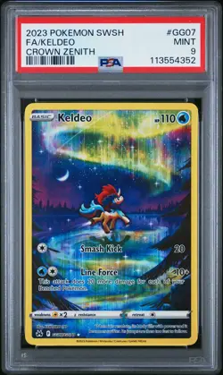 2023 POKEMON SWORD & SHIELD CROWN ZENITH #GG07 FULL ART/KELDEO PSA 9 - Image 1