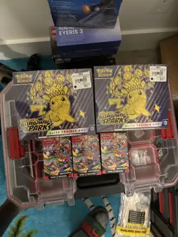 Pokemon Lot 2 MEGA EVOLUTION BOOSTER BOX + 2 scarlet & violet surging spark ETB - Image 1