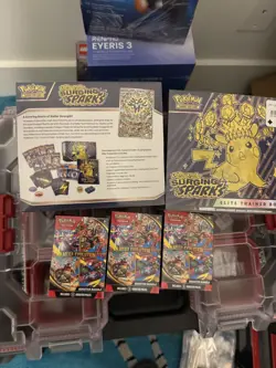Pokemon Lot 2 MEGA EVOLUTION BOOSTER BOX + 2 scarlet & violet surging spark ETB - Image 3