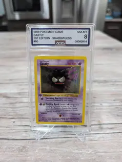 1999 Pokemon WOTC Gastly 50/102 1st Edition Shadowless Base Set Ags 8 NM PSA Bgs - Image 1