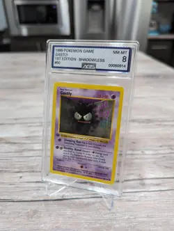 1999 Pokemon WOTC Gastly 50/102 1st Edition Shadowless Base Set Ags 8 NM PSA Bgs - Image 2
