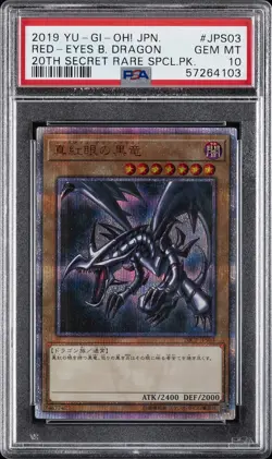 2019 YU-GI-OH! JPN 20TH SECRET RARE SPECIAL PACK RED-EYES BLACK DRAGON PSA 10 - Image 1
