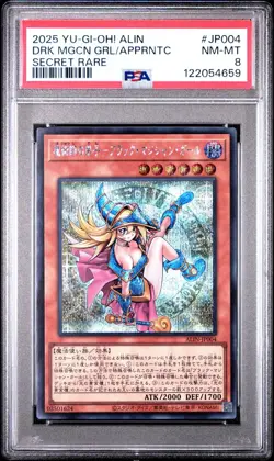 2025 YuGiOh JP004 Dark Magician Girl The Magician's Apprentice Secret Rare PSA 8 - Image 1