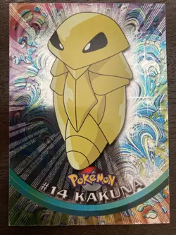 1999 TOPPS POKEMON CARD #14 KAKUNA FOIL - TV ANIMATION EDITION BLACK LOGO - Image 1