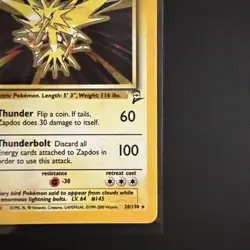 Pokemon Trading Card Zapdos Holo 20/130 Base Set 2 Near Mint - Image 5