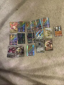 Bog Lot Of Pokemon Cards 16 Total Cards With 5 Rainbows - Image 1