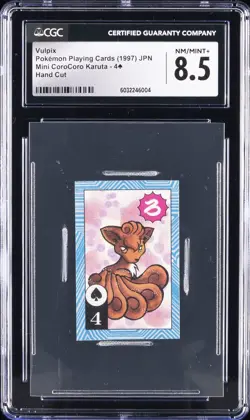 1997 POKEMON PLAYING CARDS JPN MINI COROCORO KARUTA - HAND CUT VULPIX CGC 8.5 - Image 1
