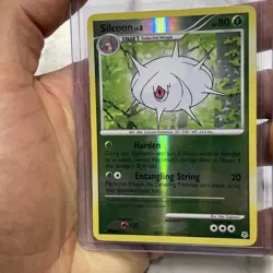 Pokemon Silcoon 63/130 Diamond and Pearl Reverse Holo Pokemon Uncommon LP Card - Image 1