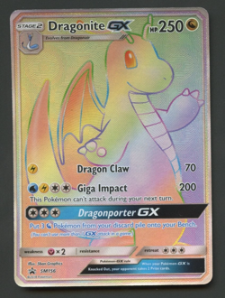 Dragonite GX SM156 Sun & Moon Near Mint Rainbow Black Star Promo Pokemon Card - Image 1