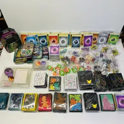 Pokemon Accessory Lot Sleeves Counters Dice Tins Deck Box Energy Cards - Image 1