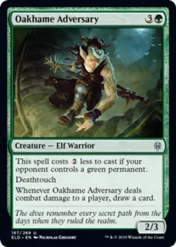 1x Oakhame Adversary - Foil NM-Mint, English Throne of Eldraine MTG Magic - Image 1