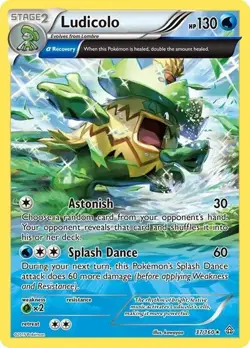 Ludicolo (Alpha) 37/160 XY Primal Clash Reverse Holo Rare Pokemon - NM - Image 1