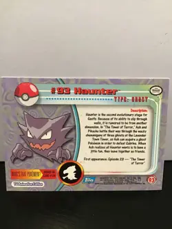 Haunter #93 Topps 2000 Pokemon TV Animation Edition Series 2 Foil - Image 2