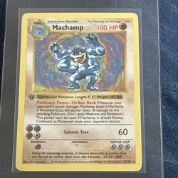 Machamp 8/102 Shadowless Base Set 1st Edition Holo Rare Pokemon TCG - HP - Image 1