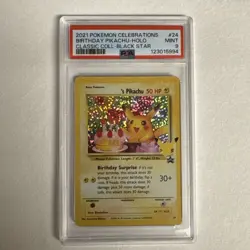 2021 POKEMON CELEBRATIONS CLASSIC COLLECTION #24 BIRTHDAY PIKACHU-HOLO PSA 9 - Image 1