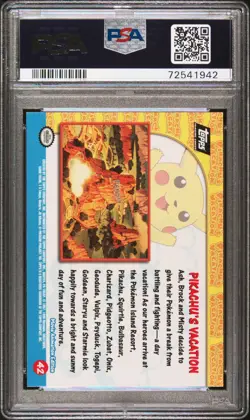 1999 TOPPS POKEMON THE MOVIE EDT PIKACHU'S VACATION-FOIL #42 MOVIE EDITION PSA 9 - Image 2