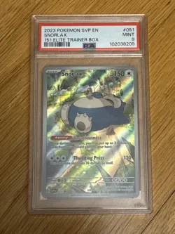 2023 POKEMON SVP EN-SV BLACK STAR PROMO 151 ELITE TRAINER BOX #051 SNORLAX PSA 9 - Image 1