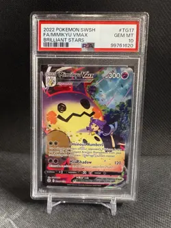2022 POKEMON SWSH BRILLIANT STARS FULL ART MIMIKYU VMAX TG17/TG30 GEM MT PSA 10 - Image 1