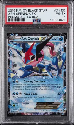 2016 POKEMON XY BLACK STAR PROMO ASH-GRENINJA EX BOX ASH-GRENINJA EX PSA 4 - Image 1