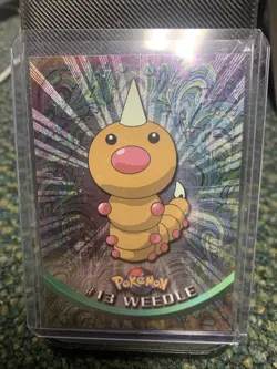 WEEDLE Pokemon 1999 Topps Black Logo TV Animation Edition Holo FOIL Textured NM - Image 1
