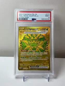 2025 POKEMON PRE EN-PRISMATIC EVOLUTIONS HYPER RARE TEAL MASK OGERPON EX PSA 9 - Image 1
