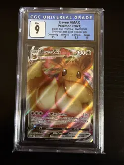 CGC 9 Eevee VMAX Sword & Shield Promo SWSH087 Mint Pokemon Subgrades - Image 1
