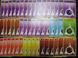 Pokemon Old Back Energy Card x49 Psychic Fire Fighting Lighting Grass Water 5600 - Image 1