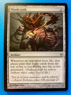MTG 1x Mindcrank # 144 New Phyrexia Modern Magic the Gathering Card x1 NM - Image 1