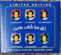 Pokemon Burger King 23k Gold Plated Trading Card PIKACHU Sealed In Blue Box, New - Image 2