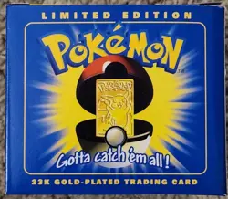 Pokemon Burger King 23k Gold Plated Trading Card PIKACHU Sealed In Blue Box, New - Image 3