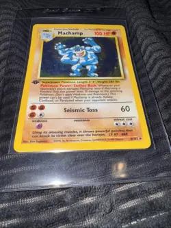 Machamp Base Set 8/102 Pokemon TCG Card Holo Rare WOTC Vintage 1999 - Image 1
