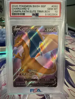 2020 Pokemon SWSH BSP Charizard V PSA 10 Card - Image 1