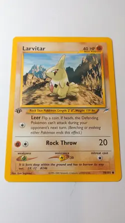Pokemon Card - Larvitar Neo Destiny 1st Edition 70/105 Common Vintage WOTC - Image 1