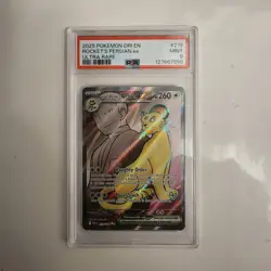 Pokemon Destined Rivals # 219 Team Rockets Persian EX Ultra Rare PSA 9 Card MINT - Image 1