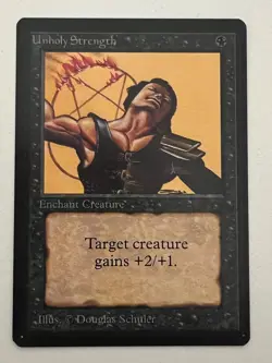 Magic the Gathering MTG Beta Unholy Strength NM (Beta Bob) - Image 1